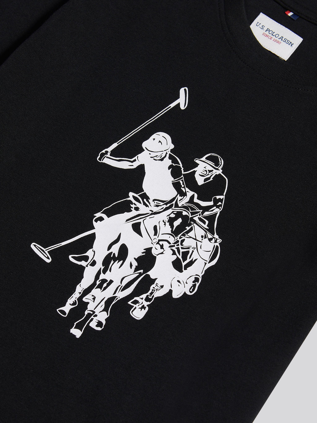 Boys Double Horsemen Graphic T-Shirt in Black