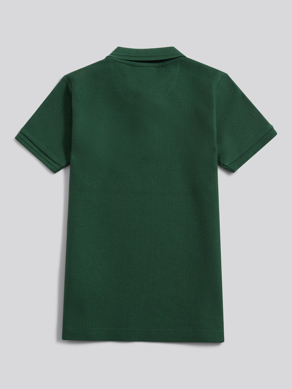 Boys Herringbone Texture Polo Shirt in Pineneedle