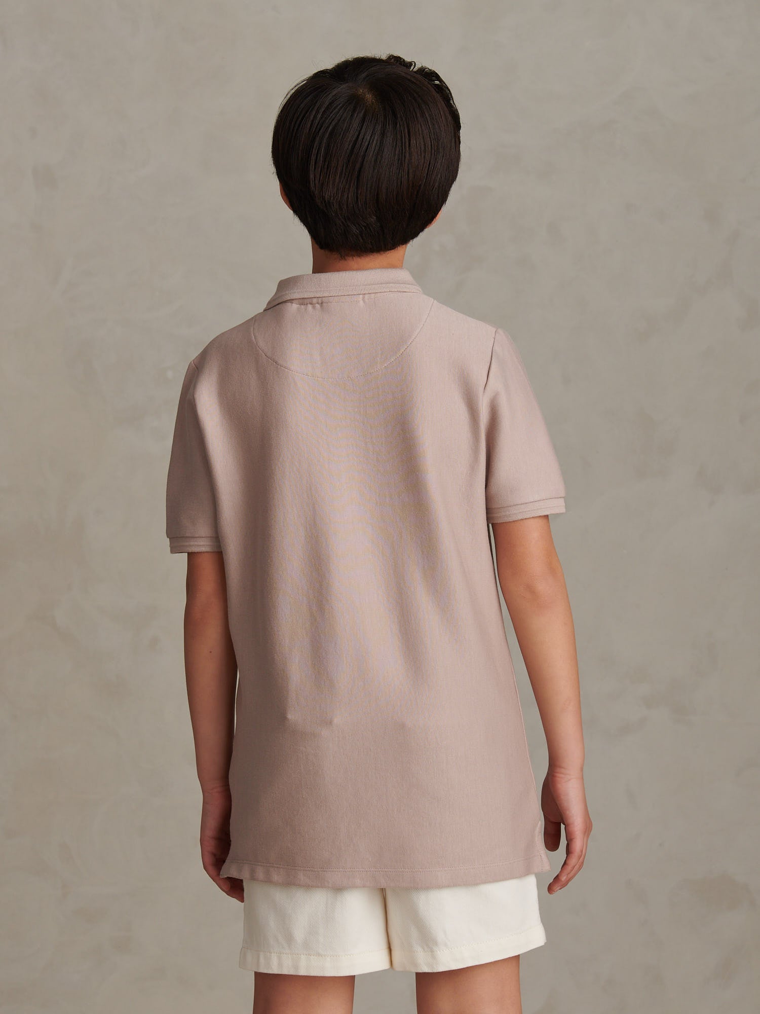 Boys Vertical Stripe Polo Shirt in Atmosphere