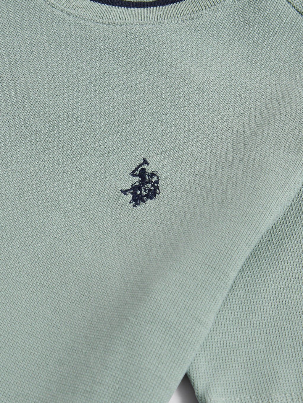 Boys Knit Texture T-Shirt in Iceberg Green