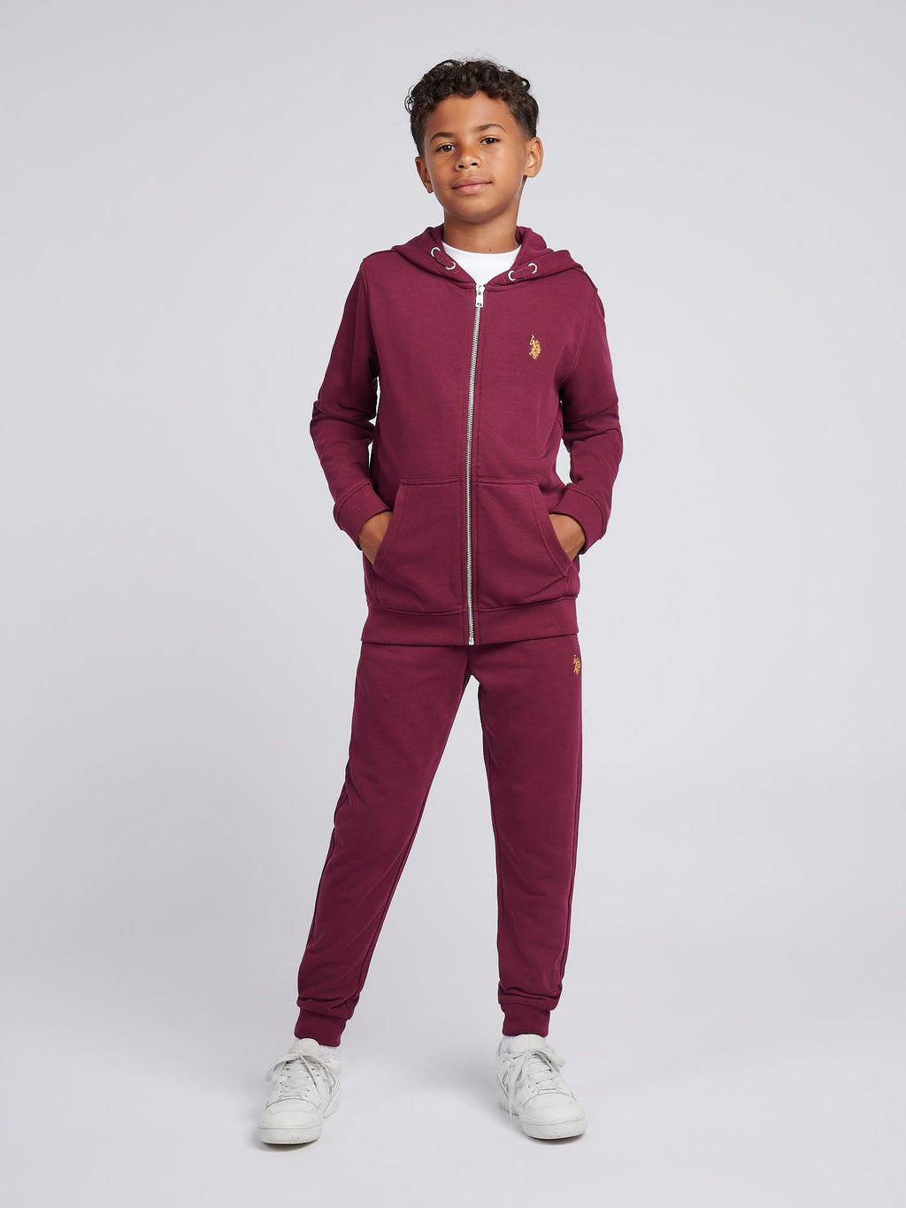 Boys Double Horsemen Loopback Jogger Grape Wine