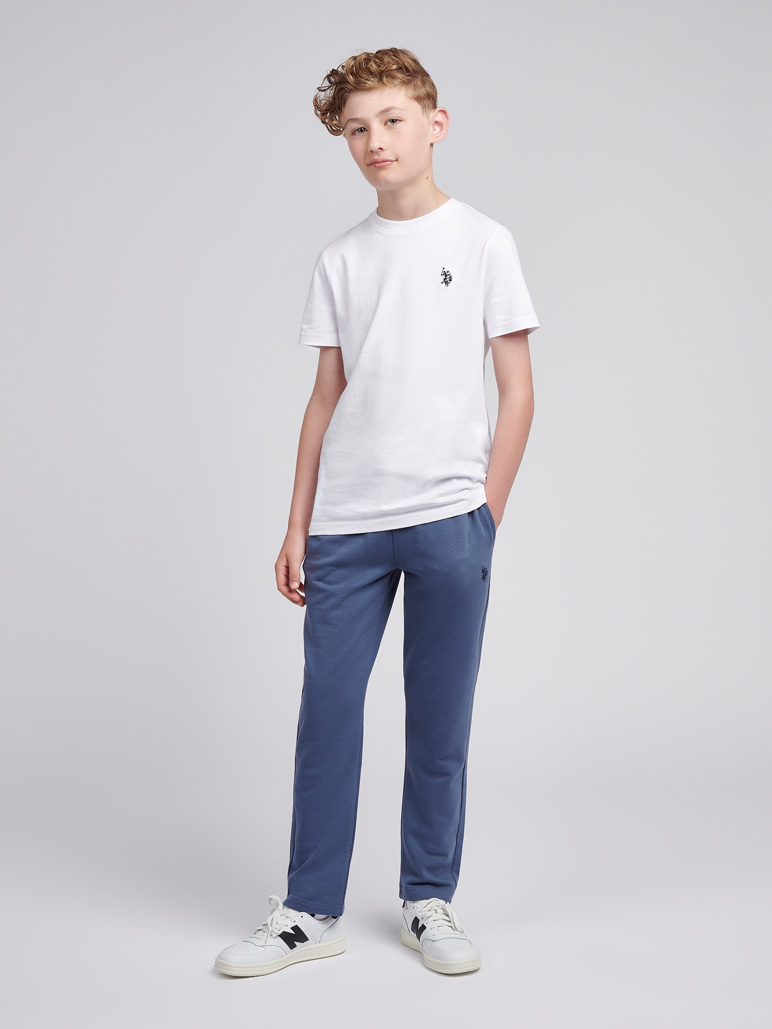 Boys Double Horsemen Straight Leg Jogger in Vintage Indigo