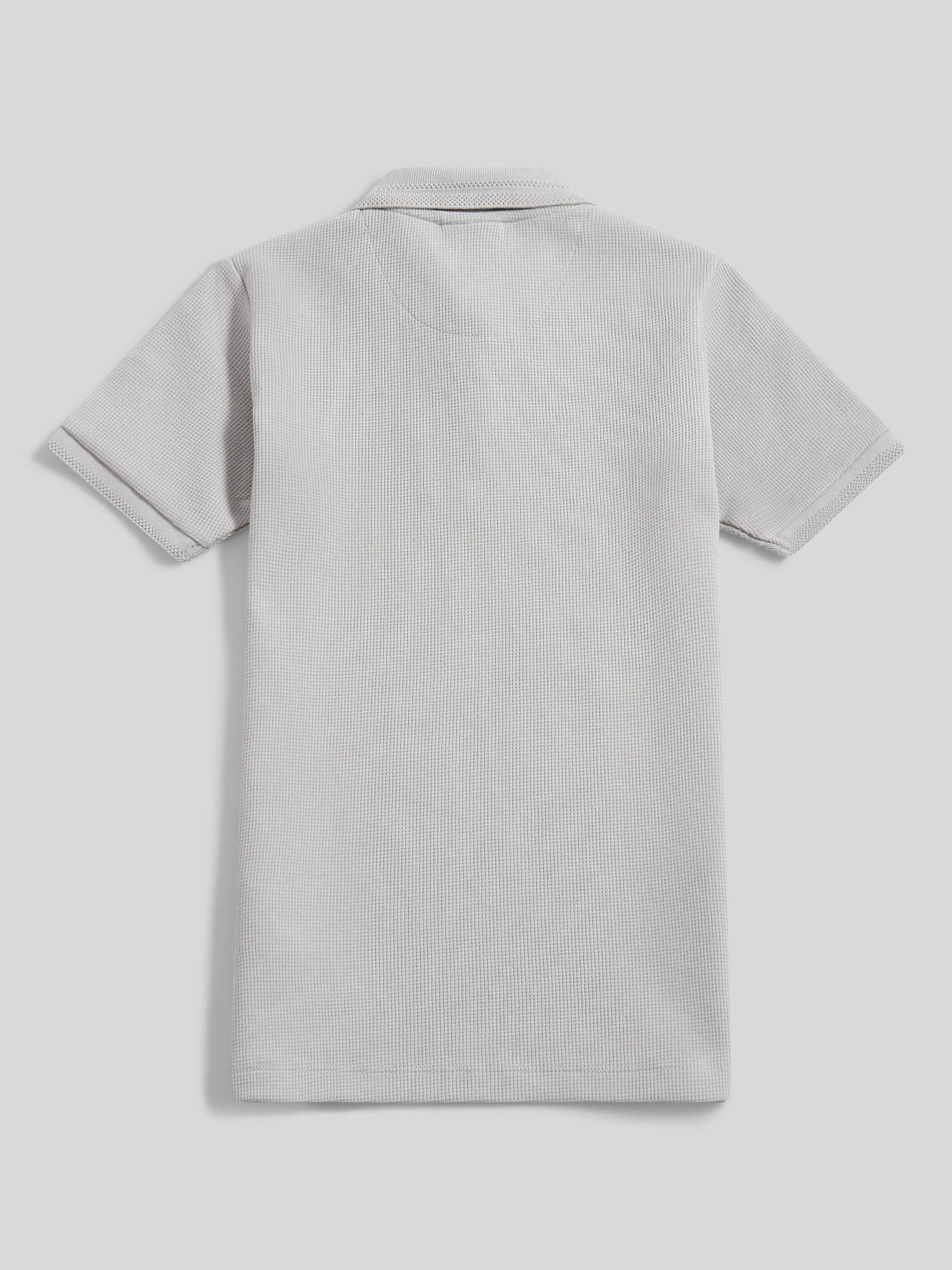 Boys Waffle Texture Polo Shirt in High Rise