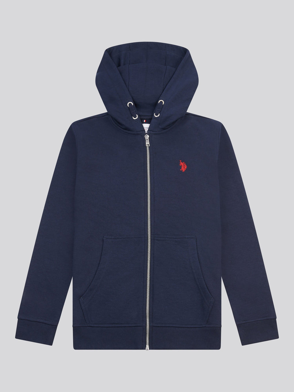 Boys Double Horsemen Zip Hoodie Dark Sapphire Navy / Haute Red DHM