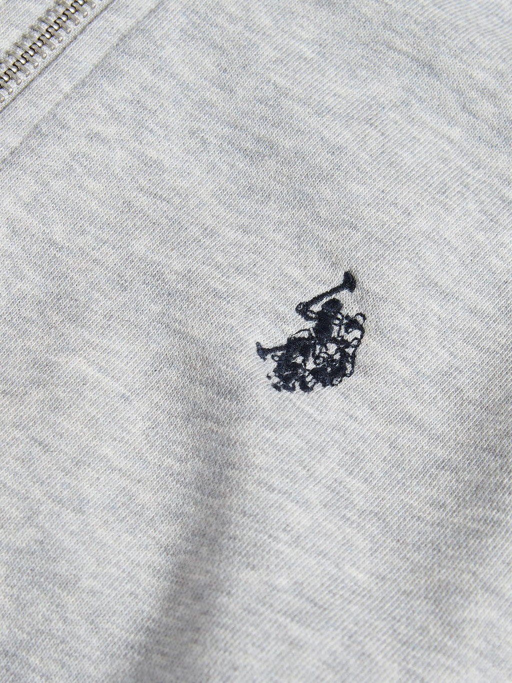 Boys Double Horsemen Zip Hoodie Mid Grey Marl