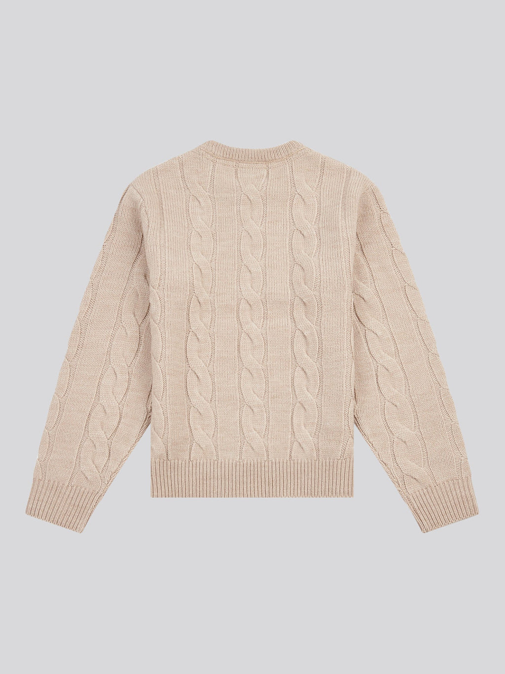 Boys Cable Knit Crew in Atmosphere Marl