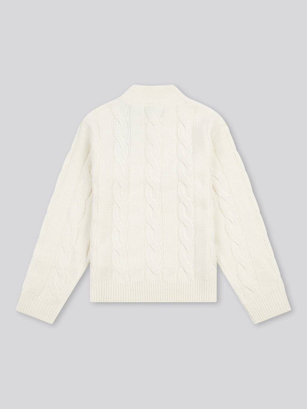 Boys Cable Knit Funnel in Whisper White