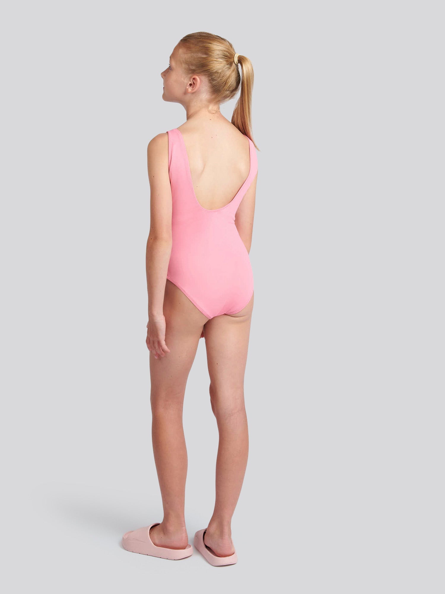 Girls Script Swimsuit in Morning Glory