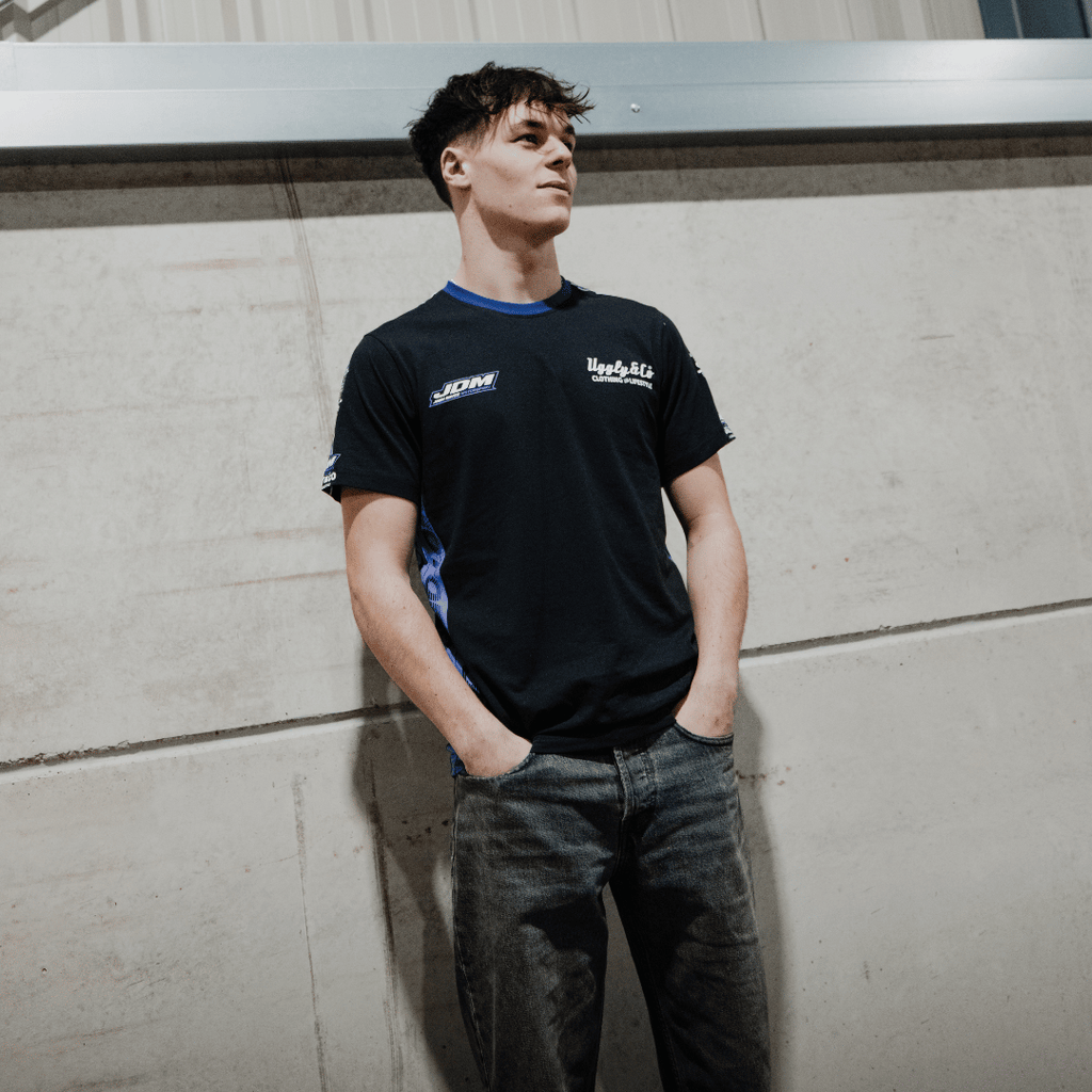 Uggly and Co JDM Team Tee – Black & Purple Heavyweight Cotton T-Shirt
