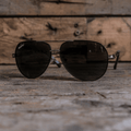 Uggly and Co Polarized Aviator Sunglasses – Black & Silver UV400