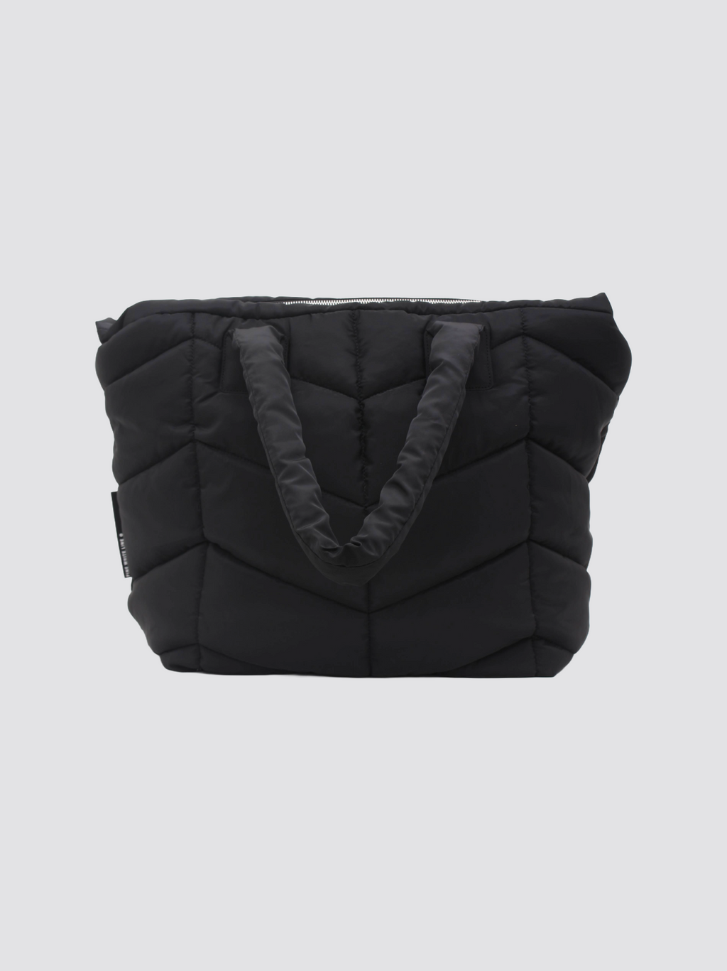 Fine White Line Padded Tote Bag