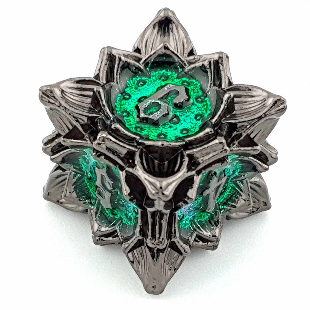 Twighlight Lotus | Hollow Metal Dice | 7 Piece Set