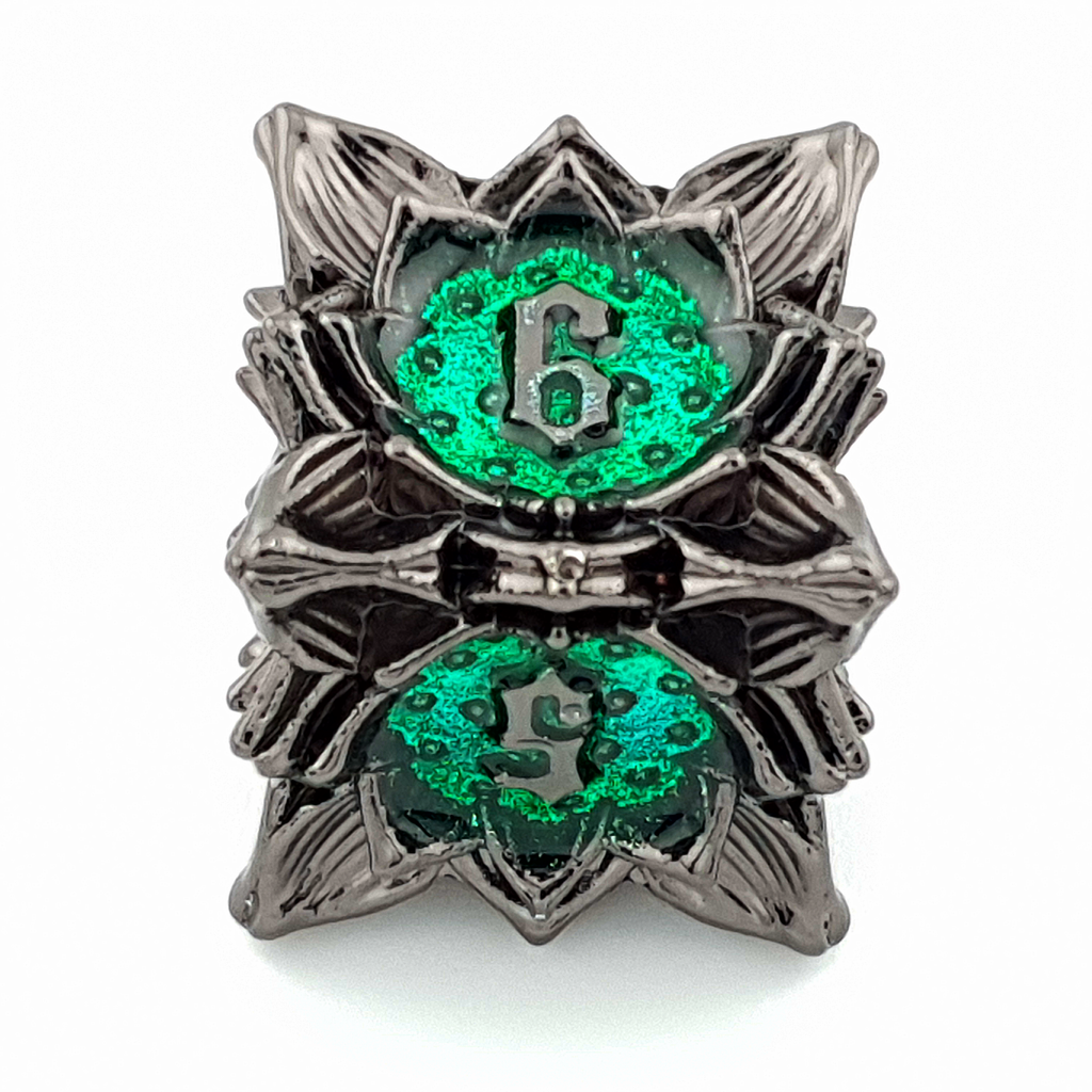 Twighlight Lotus | Hollow Metal Dice | 7 Piece Set