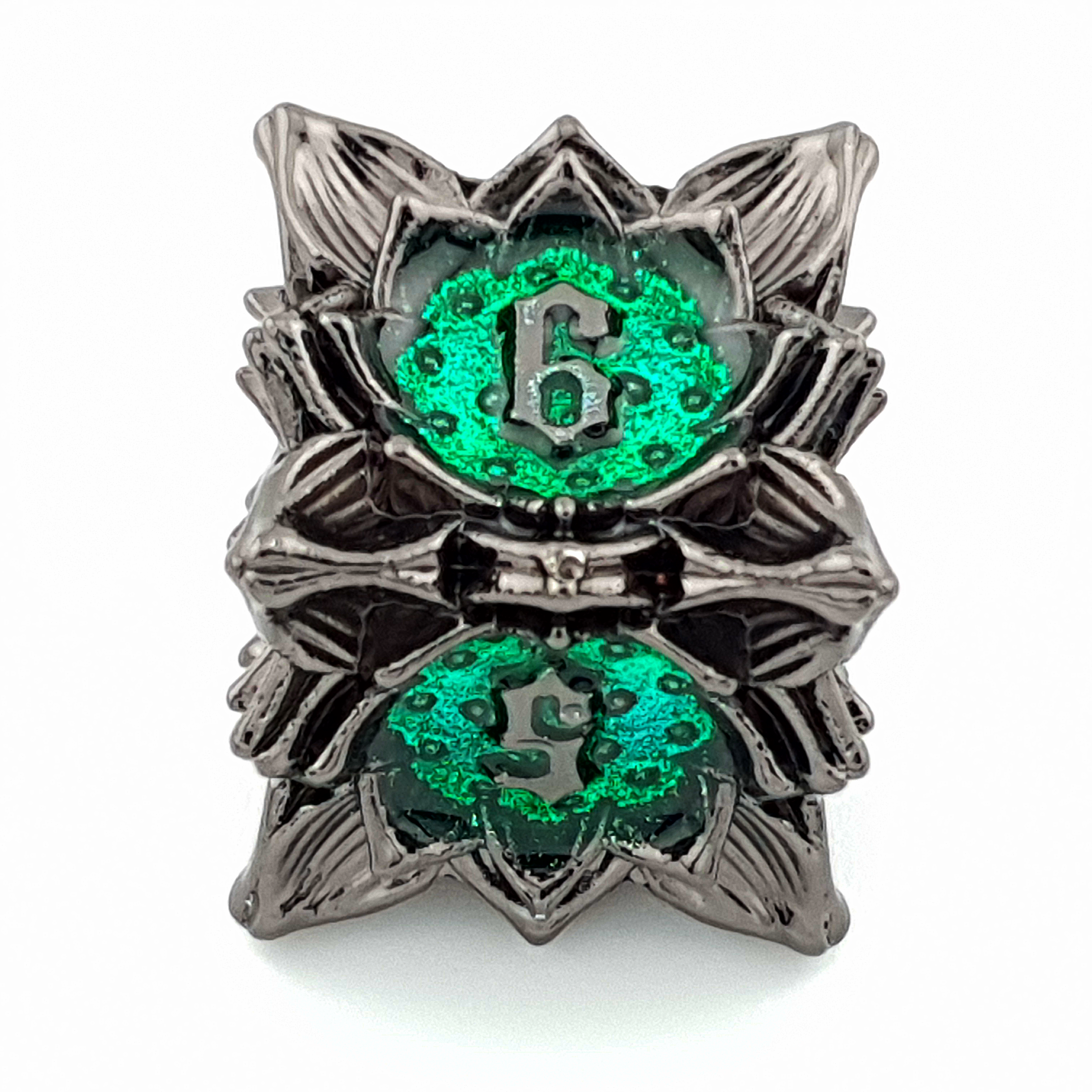 Twighlight Lotus | Hollow Metal Dice | 7 Piece Set