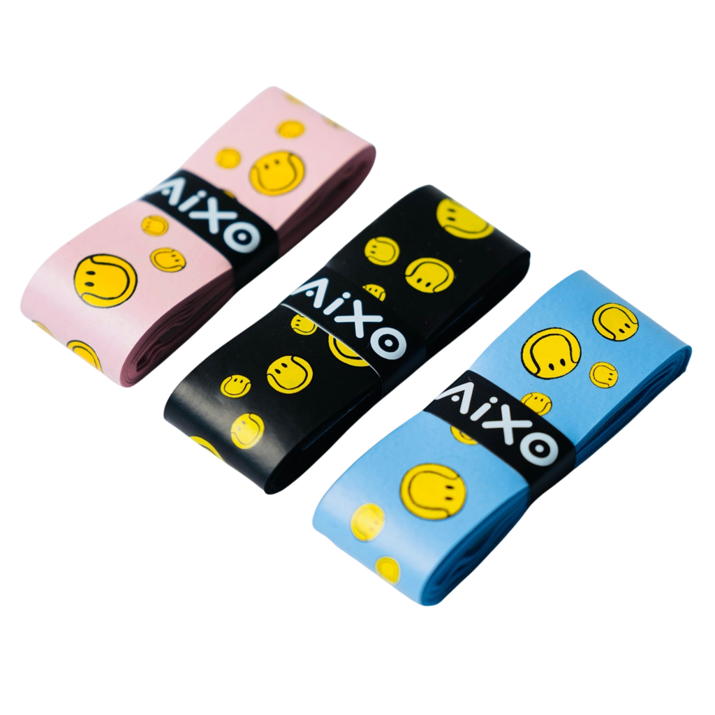 AIXO Smiley Ball Dry Racket Overgrip - Pink Moisture-Wicking Grip