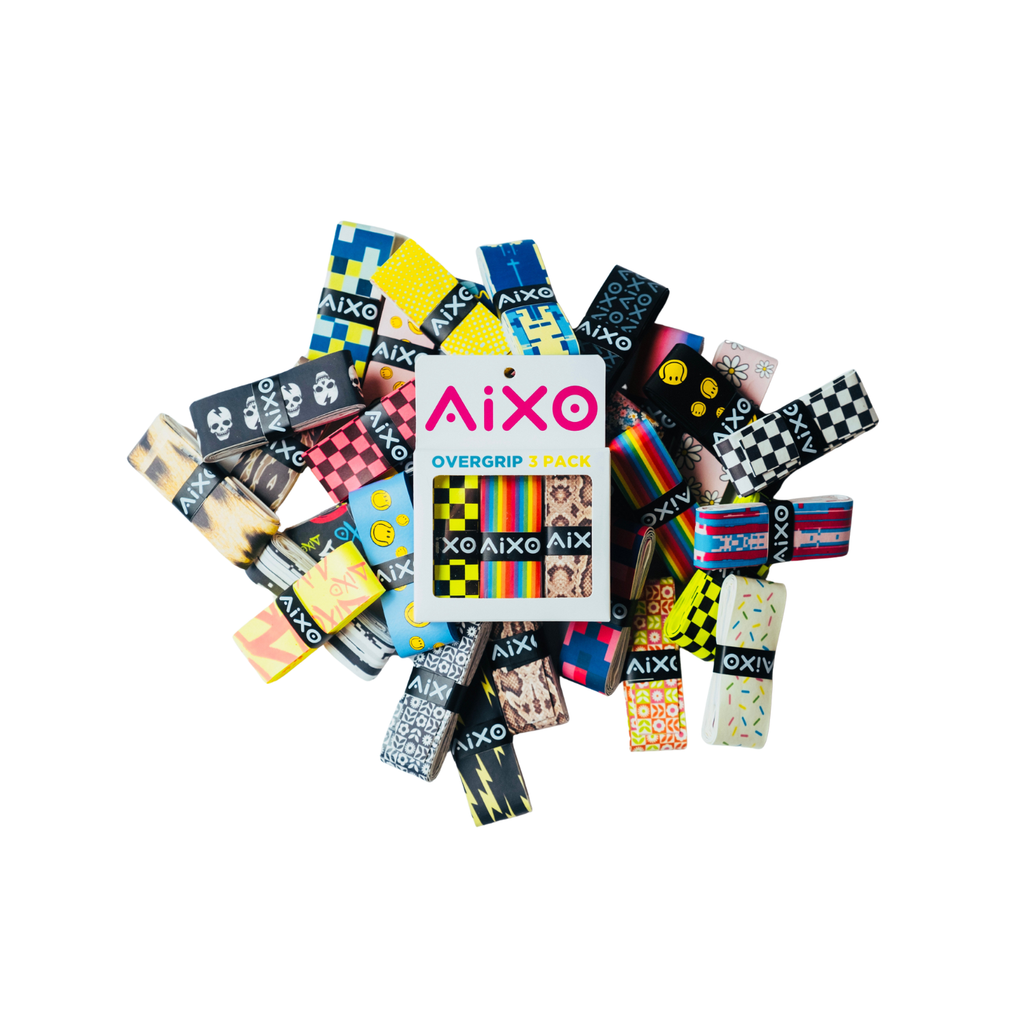 AIXO Tag Dry Overgrip – Black Moisture-Wicking Racket Grip for Tennis