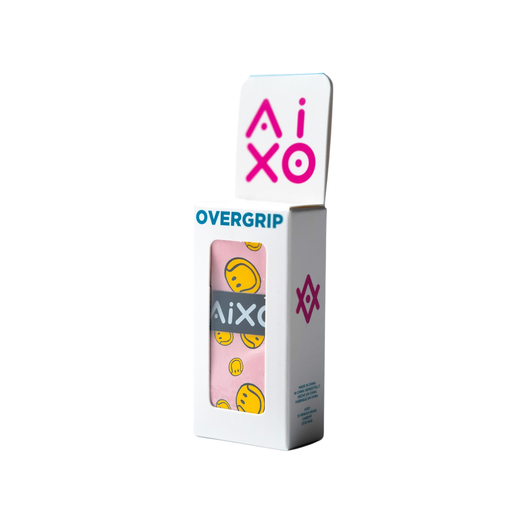 AIXO Smiley Ball Dry Overgrip - Blue Moisture-Wicking Racket Grip