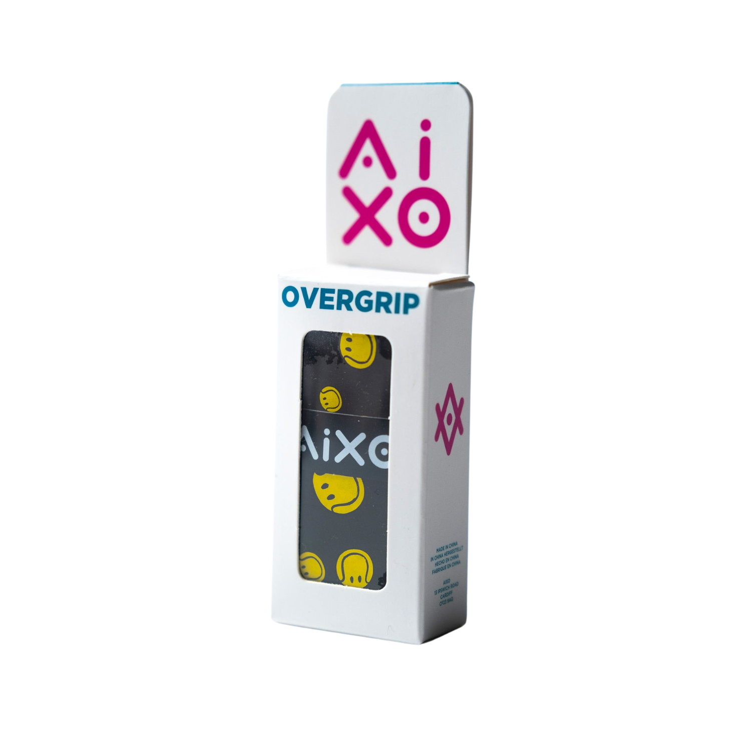 AIXO Smiley Ball Dry Overgrip - Blue Moisture-Wicking Racket Grip