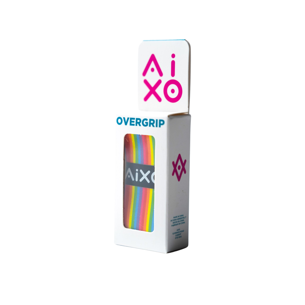 AIXO Rainbow Stripe Tacky Overgrip – Durable Racket Grip for Tennis