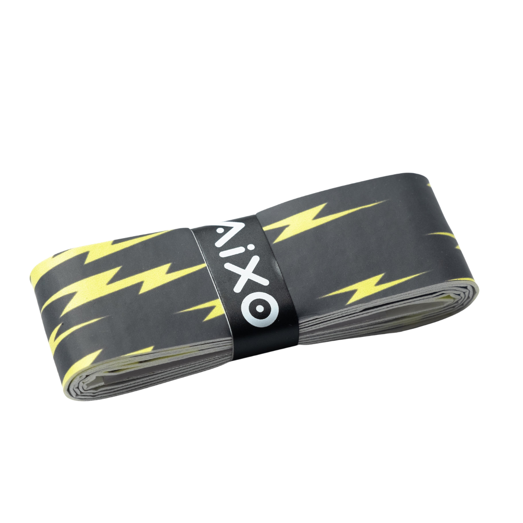 AIXO Dark Lightning Tacky Overgrip - Black Racket Grip for Tennis