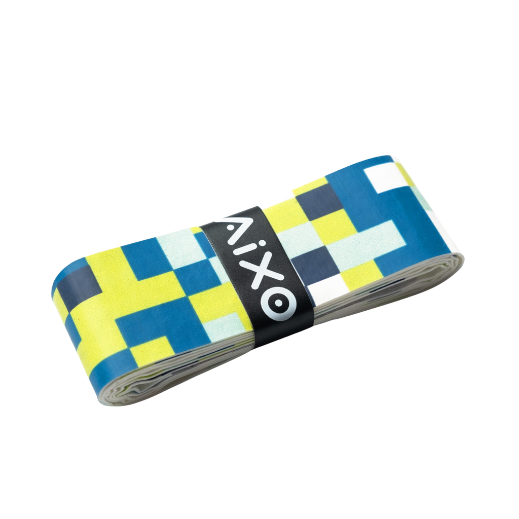 AIXO Retro Pixel Dry Overgrip – Green 8-Bit Racket Grip for Tennis