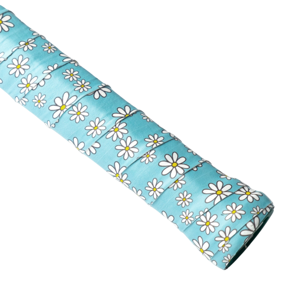 AIXO Daisies Tennis Overgrip - Blue Floral Tacky Racket Grip Tape