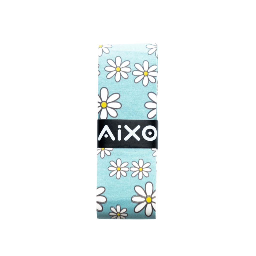 AIXO Daisies Tennis Overgrip - Blue Floral Tacky Racket Grip Tape