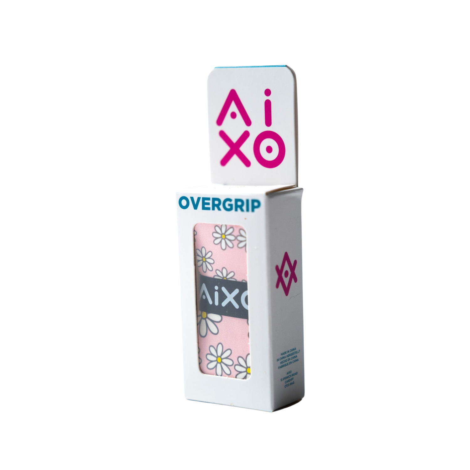 AIXO Daisies Tennis Overgrip - Blue Floral Tacky Racket Grip Tape