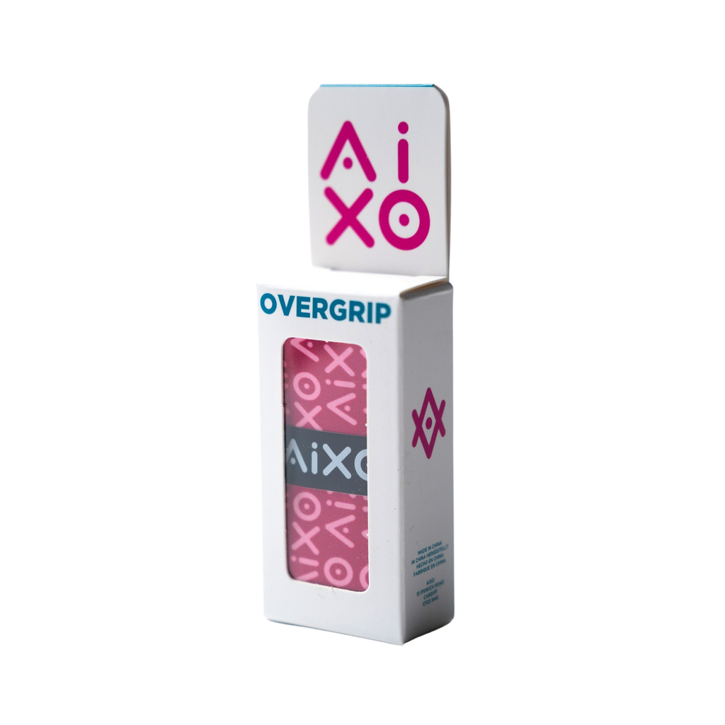 AIXO Duplo Tacky Racket Overgrip - Pink - Moisture-Wicking 3-Pack