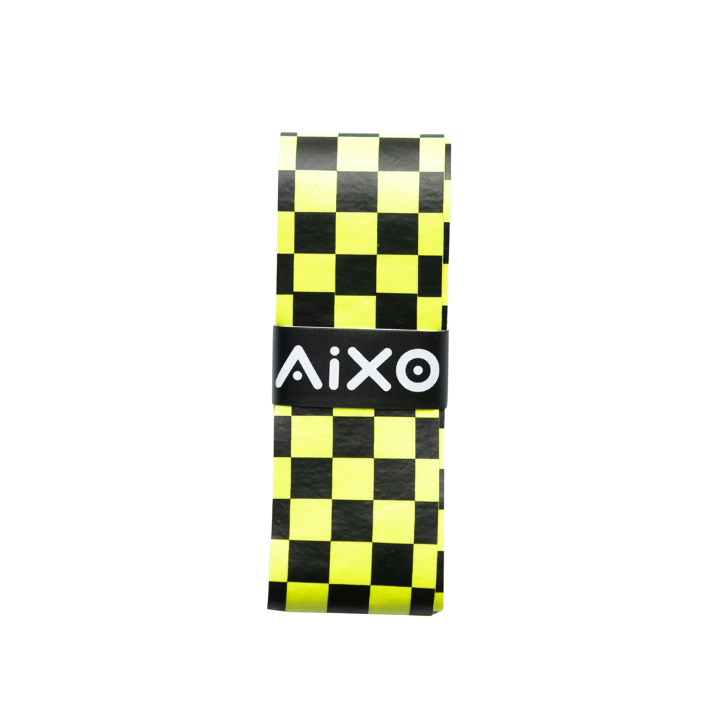 Aixo Checker Dry Overgrip – Neon Black & Yellow Racket Grip Tape