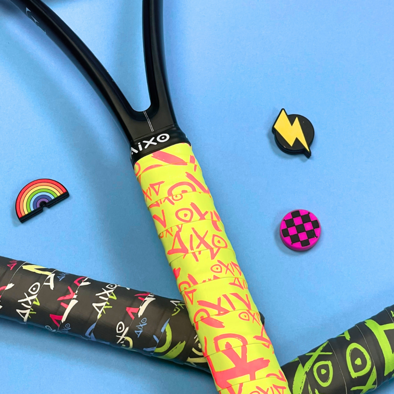 AIXO TAG Tacky Overgrip – Multicolour Racket Grip for Tennis & Padel