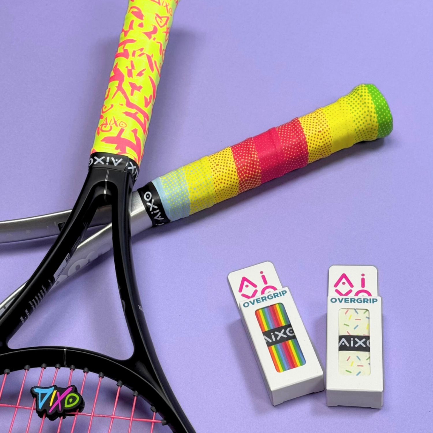AIXO Dark Speckle Racket Overgrip – Tacky Moisture-Wicking Grip