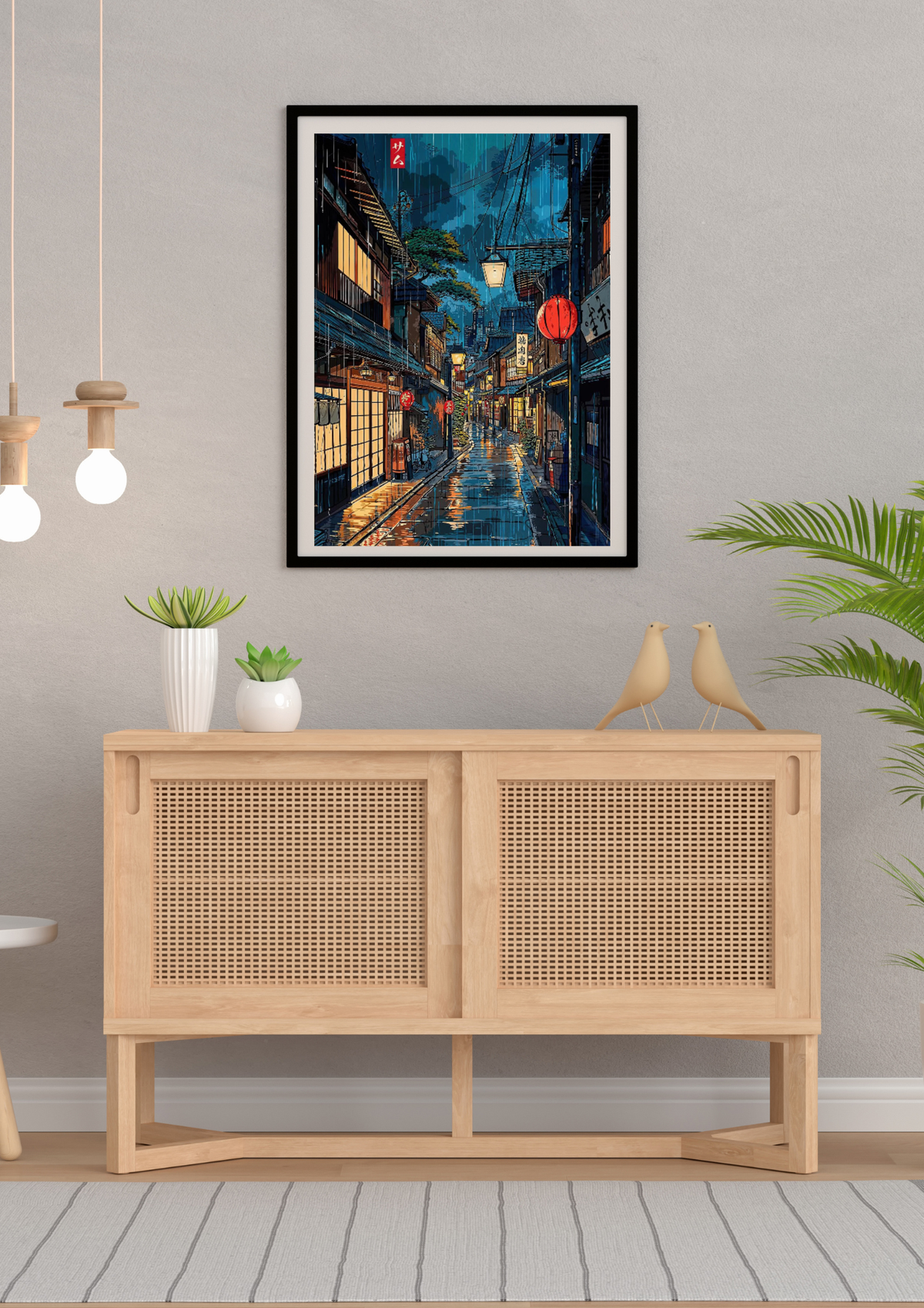 Tokyo City Street View Wall Poster – Modern Night Scene Art Print | DArtano