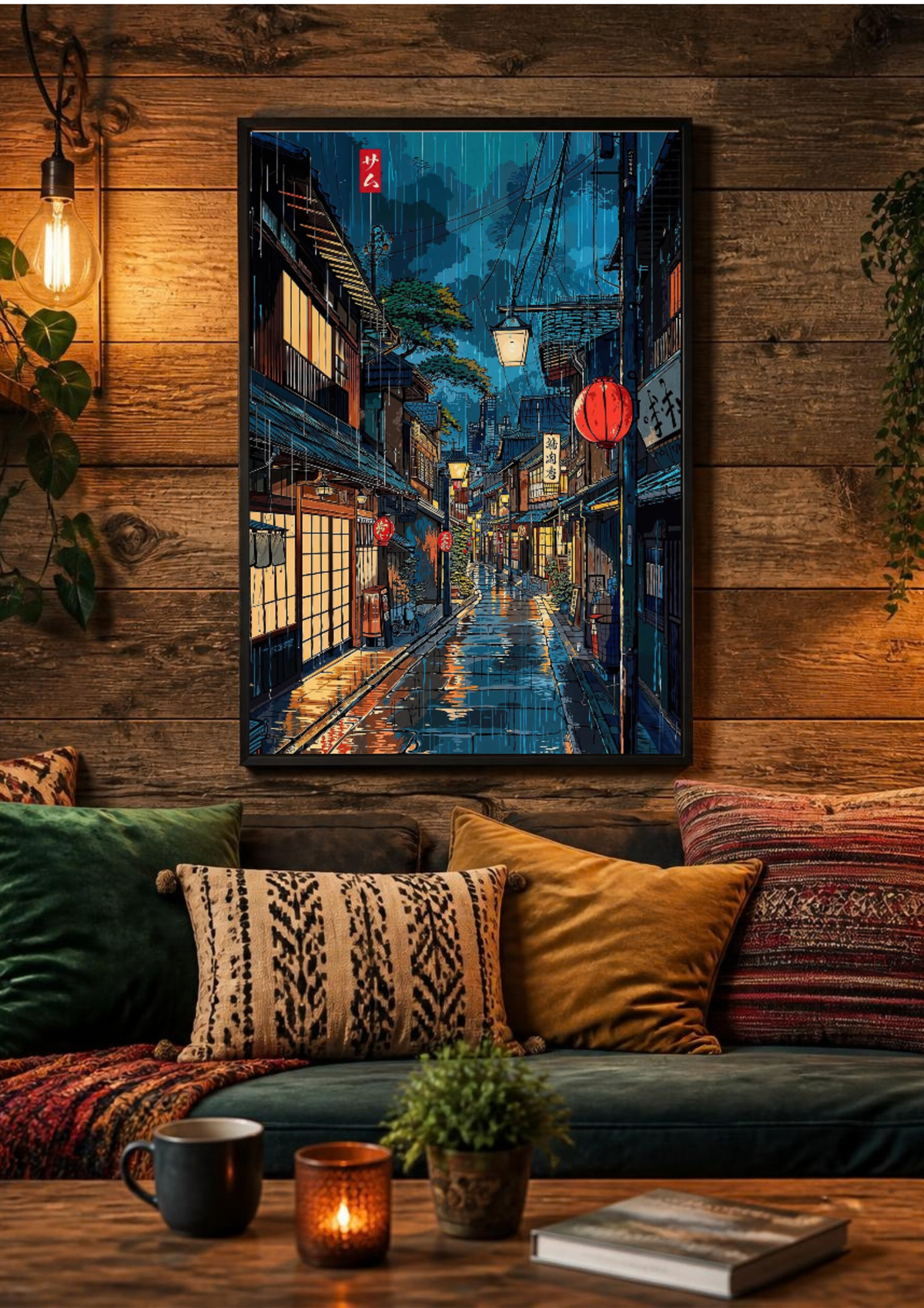 Tokyo City Street View Wall Poster – Modern Night Scene Art Print | DArtano