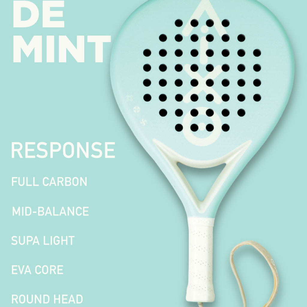 AIXO Ghost Pastel de Mint Padel Racket – Full Carbon Teardrop