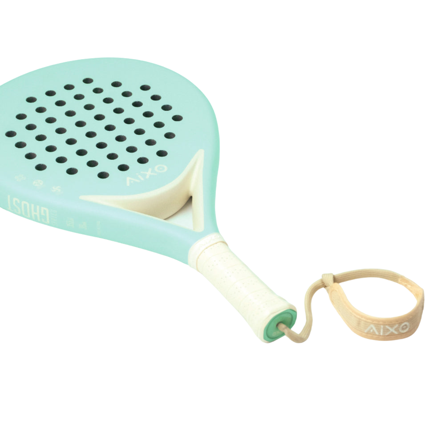AIXO Ghost Pastel de Mint Padel Racket – Full Carbon Teardrop