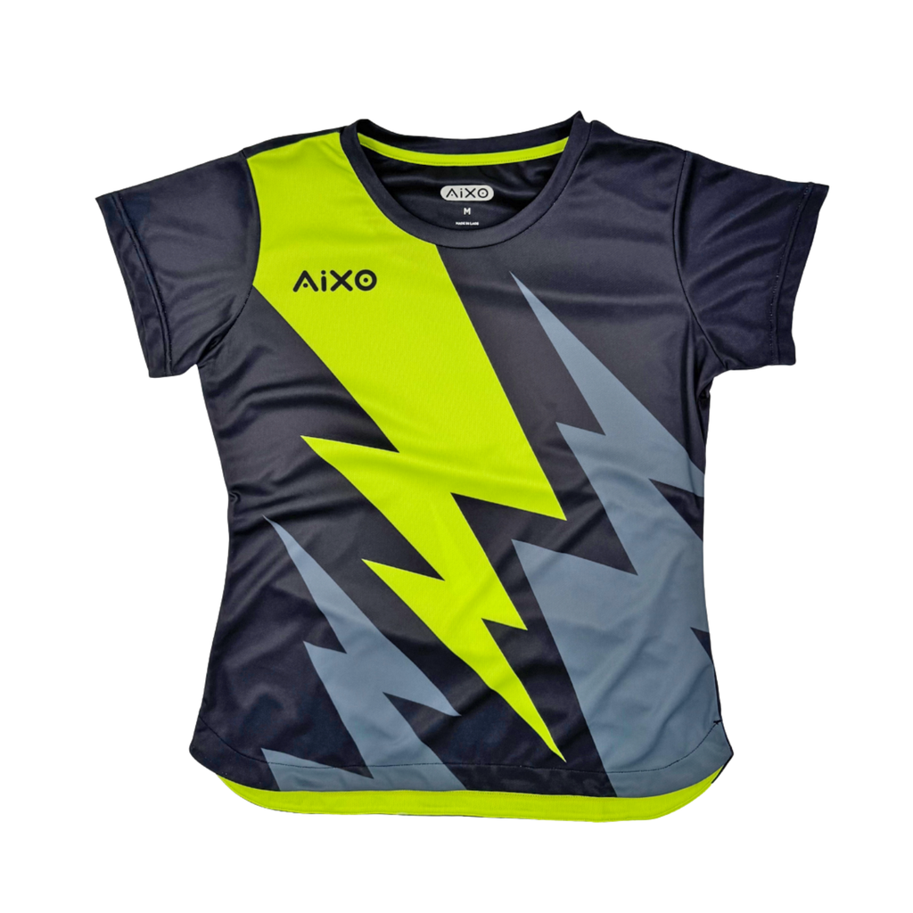 AIXO Bolt 3 Women's Performance Shirt - Recycled Neon Lightning Black