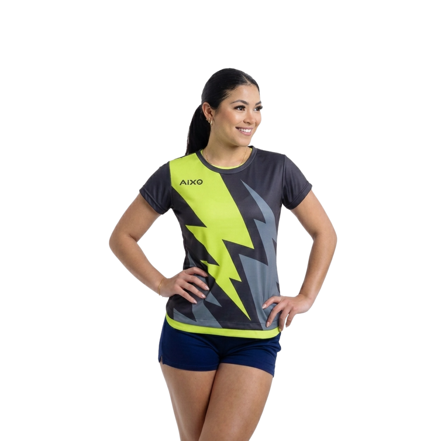 AIXO Bolt 3 Women's Performance Shirt - Recycled Neon Lightning Black
