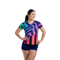 AIXO Rainbow Chaos Women's Performance T-Shirt | Recycled Black