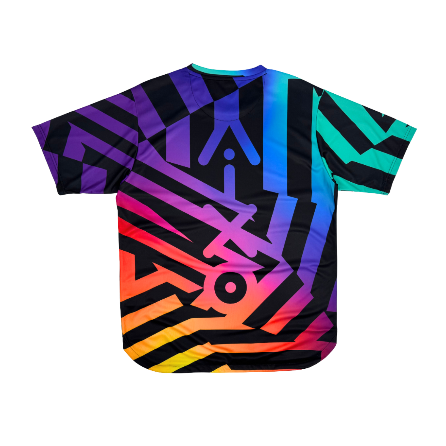 AIXO Rainbow Chaos Men's Performance T-Shirt | Recycled Black Sportswear