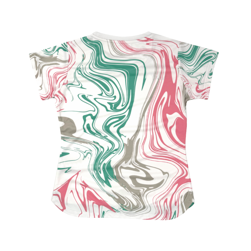 AIXO Chrome Lava Flow Women's Performance T-Shirt - White Recycled