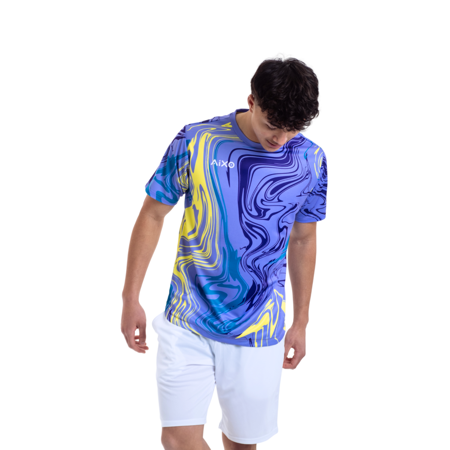 AIXO Chrome Men's Racket Sports T-Shirt | Lilac Recycled Polyester