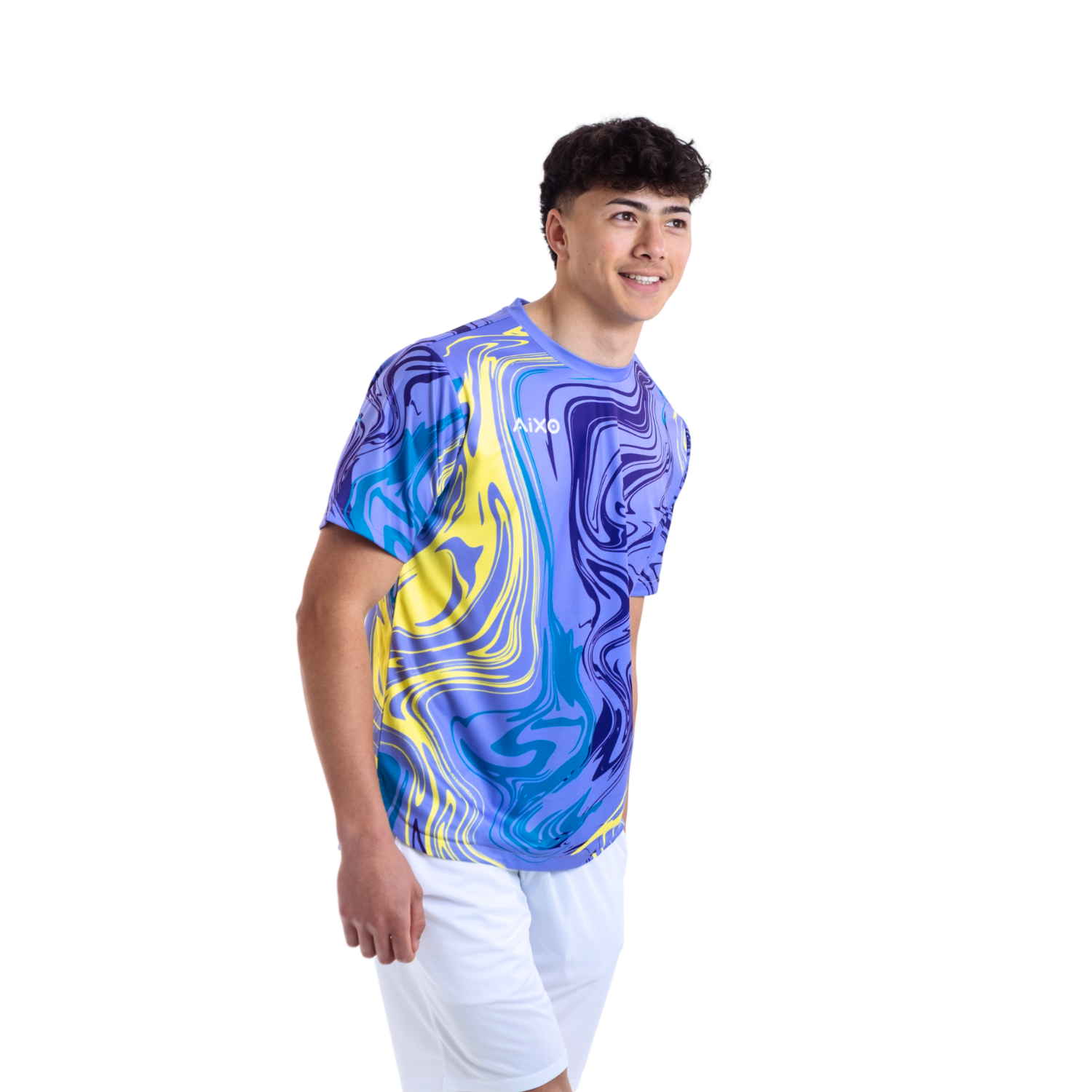 AIXO Chrome Men's Racket Sports T-Shirt | Lilac Recycled Polyester
