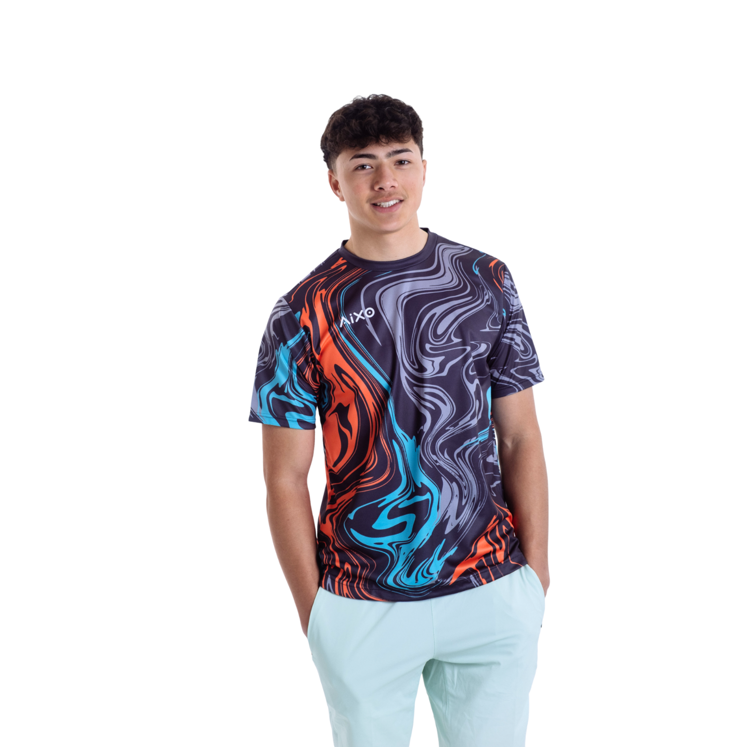 AIXO Chrome Men's Racket Sports T-Shirt | Lilac Recycled Polyester
