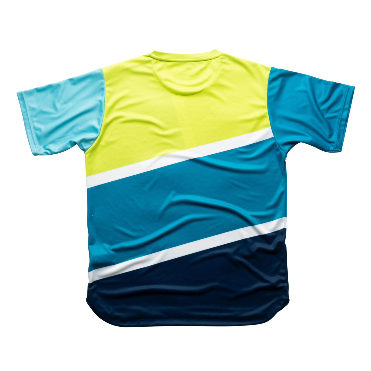 AIXO Court Men's Performance T-Shirt | Teal Geometric Recycled Poly
