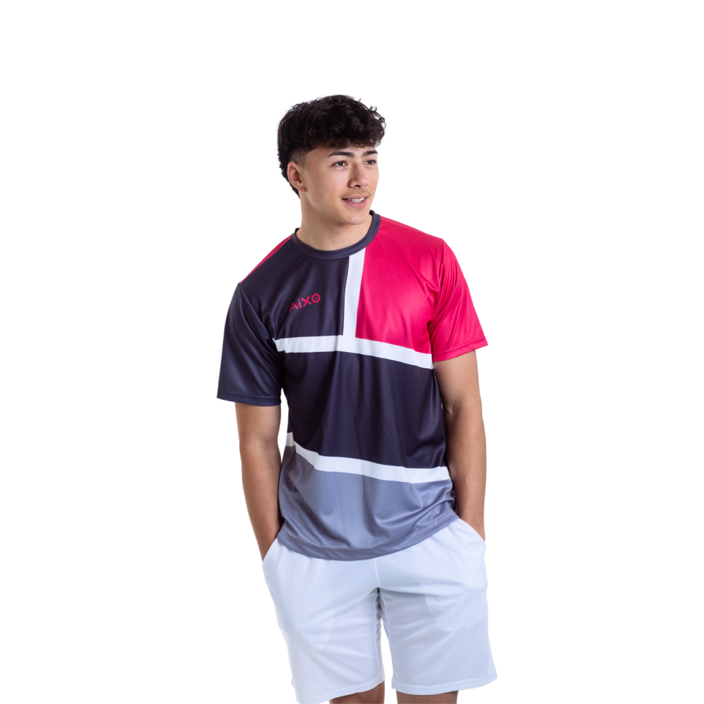 AIXO Court Men's Tennis T-Shirt | Recycled Moisture-Wicking Graphite