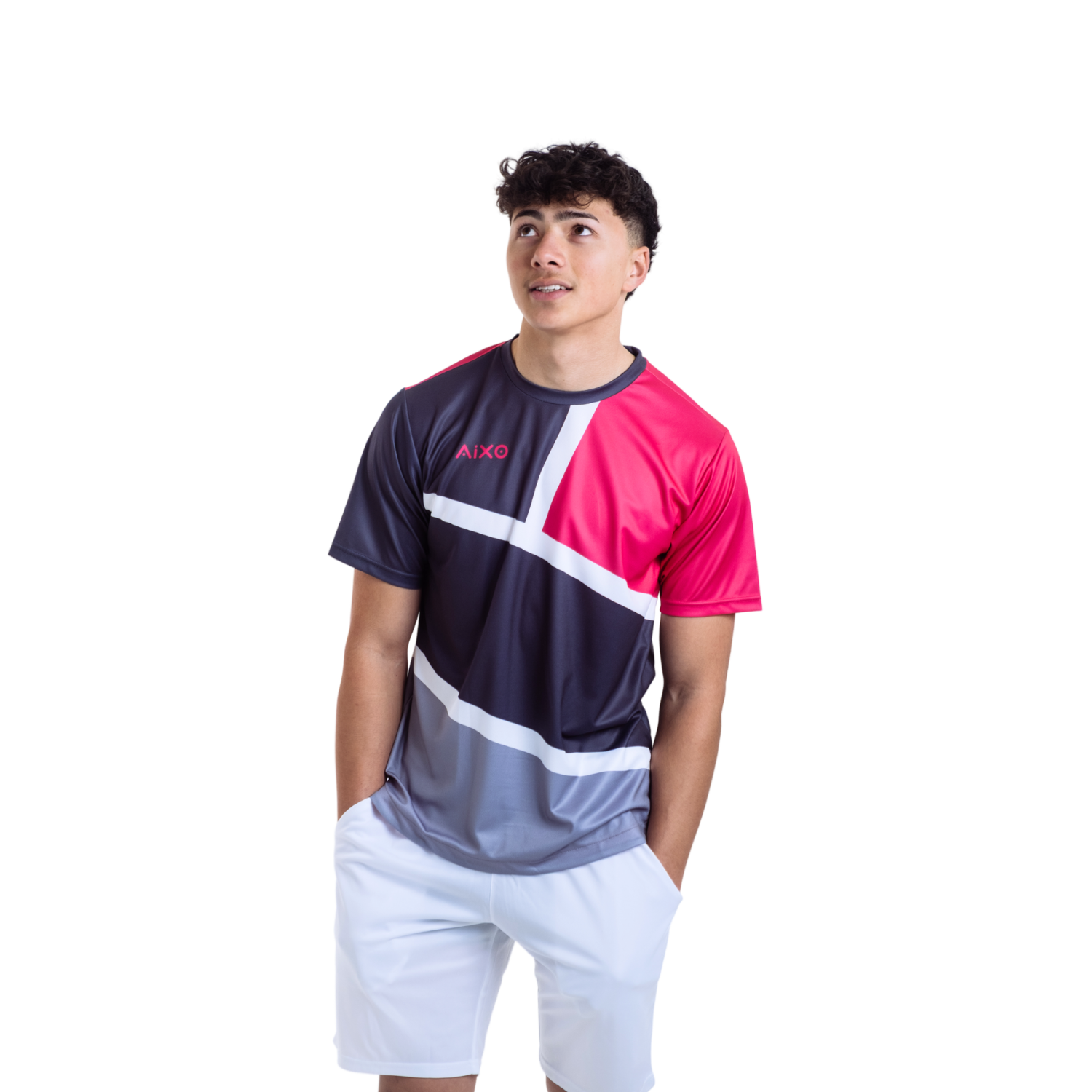 AIXO Court Men's Tennis T-Shirt | Recycled Moisture-Wicking Graphite