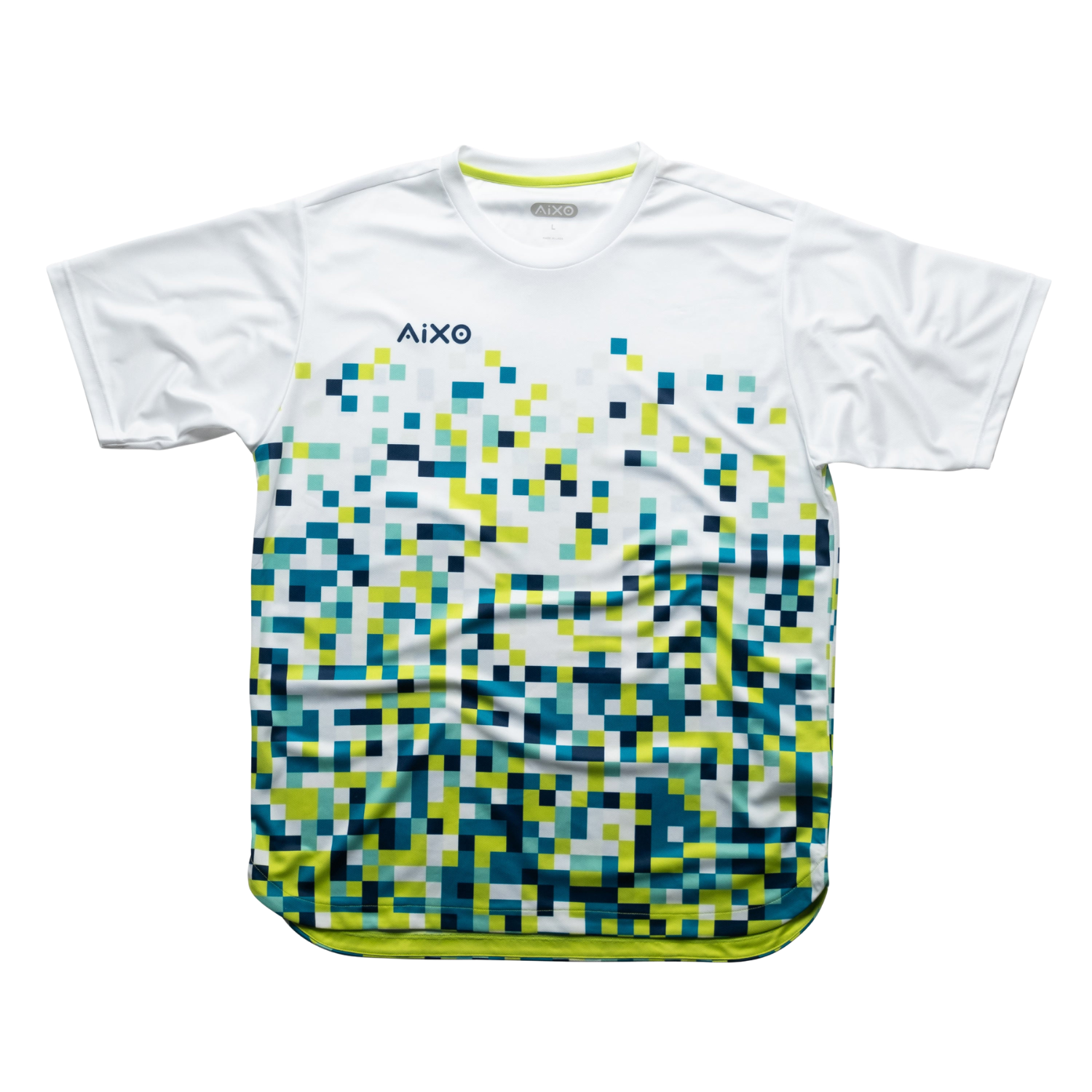 Aixo Pixel Men's Retro Gamer T-Shirt | White Recycled Polyester