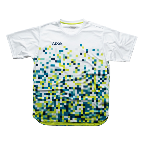 Aixo Pixel Men's Retro Gamer T-Shirt | White Recycled Polyester