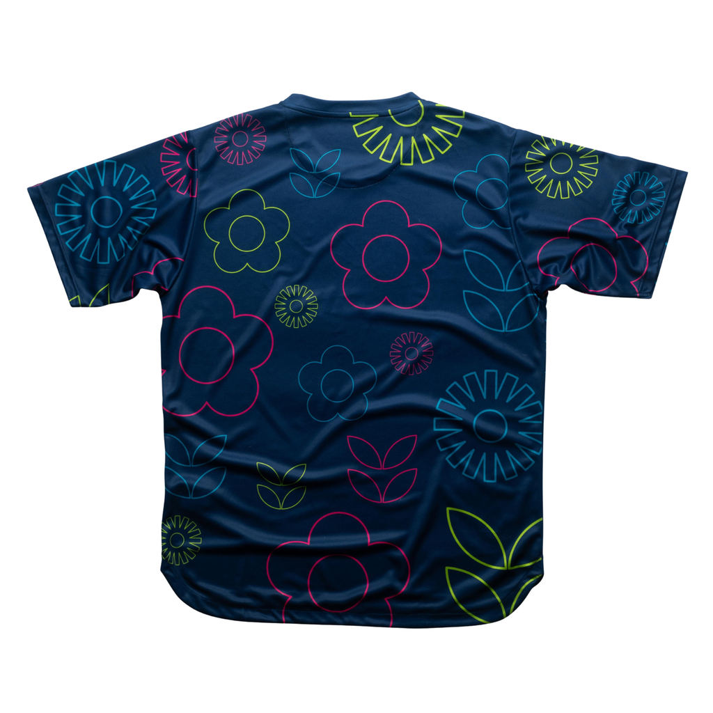 AIXO Spring Women's Floral Tennis T-Shirt – Recycled Navy Sport Top